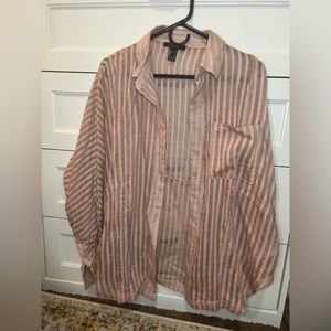 Oversized Pink Button Up/Cover Up